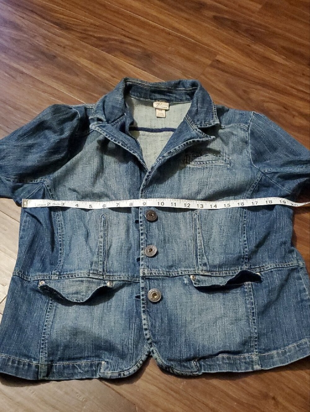Venezia Washed Blue Denim Button Jacket - Picture 7 of 11